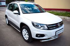 Пороги труба D63 (вариант 3) для Volkswagen Tiguan Track & Field (Track & Style) 2011-