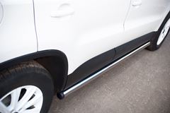 Пороги труба D63 (вариант 2) для Volkswagen Tiguan Track & Field (Track & Style) 2011-