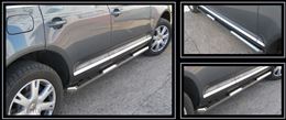 Пороги труба D76 с накладками (вариант 1) для Volkswagen Touareg 2006-2009