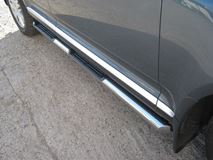 Пороги труба D76 с накладками (вариант 1) для Volkswagen Touareg 2006-2009