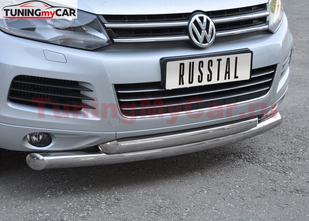 Защита переднего бампера D76/63 для Volkswagen Touareg 2010-2013