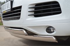 Защита переднего бампера D75х42/75х42 овалы(дуга) для Volkswagen Touareg 2010-2013
