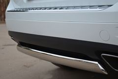 Защита заднего бампера D75х42 овал (дуга) для Volkswagen Touareg 2010-2013