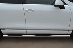 Пороги труба D76 с накладками (вариант 3) для Volkswagen Touareg 2010-2013
