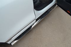 Пороги труба D76 с накладками (вариант 3) для Volkswagen Touareg 2010-2013