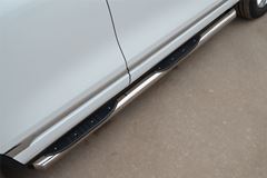 Пороги труба D76 с накладками (вариант 1) для Volkswagen Touareg 2010-2013