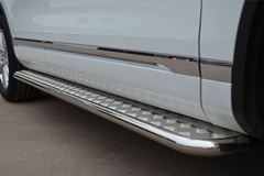 Пороги труба D42 с листом для Volkswagen Touareg 2010-2013