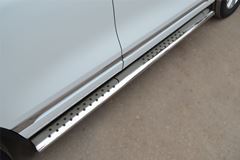 Защита порогов 120х60 с проступью для Volkswagen Touareg 2010-2013