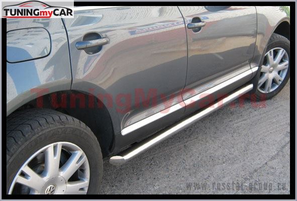 Пороги труба D63 (вариант 1) для Volkswagen Touareg 2010-2013