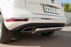 Защита заднего бампера D75х42 (дуга) для Volkswagen Touareg 2014-2018