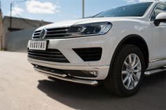 Защита переднего бампера D63 (секции) D42 (дуга) для Volkswagen Touareg 2014-2018