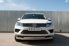 Защита переднего бампера D75х42 (дуга) D75х42 (дуга) для Volkswagen Touareg 2014-2018