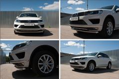 Защита переднего бампера D63 (секции) для Volkswagen Touareg 2014-2018