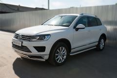 Пороги труба D63 с листом (вариант 2) для Volkswagen Touareg 2014-2018