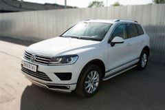 Пороги труба D42 с листом (вариант 2) для Volkswagen Touareg 2014-2018