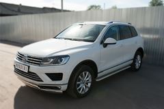 Пороги труба D42 с листом (вариант 1) для Volkswagen Touareg 2014-2018