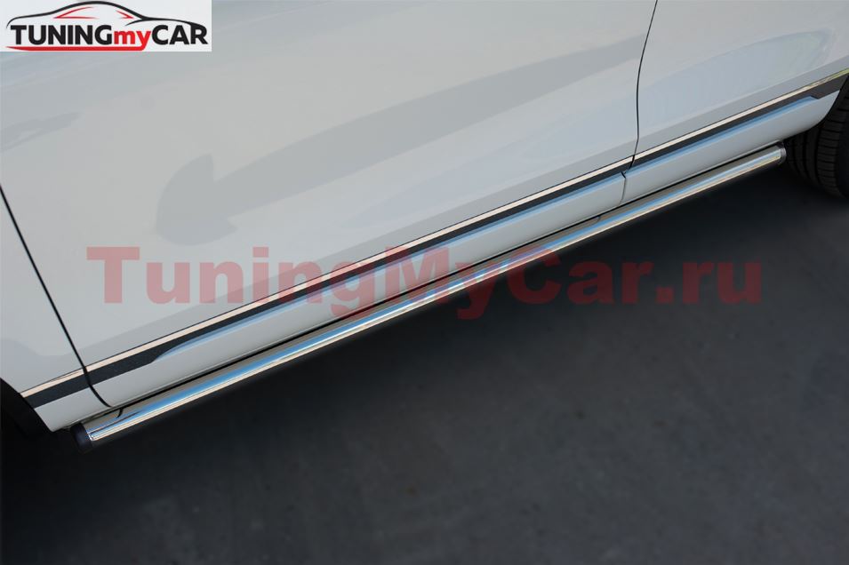 Пороги труба D63 (вариант 2) для Volkswagen Touareg 2014-2018