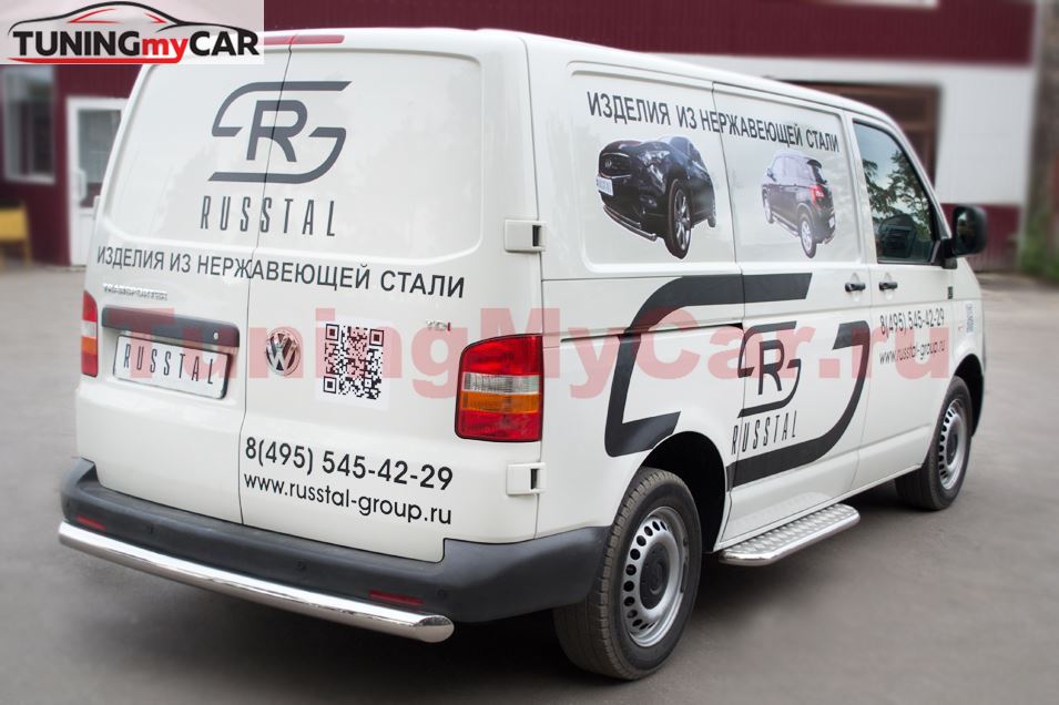 Защита заднего бампера D76 для Volkswagen Transporter kasten 2003-2009
