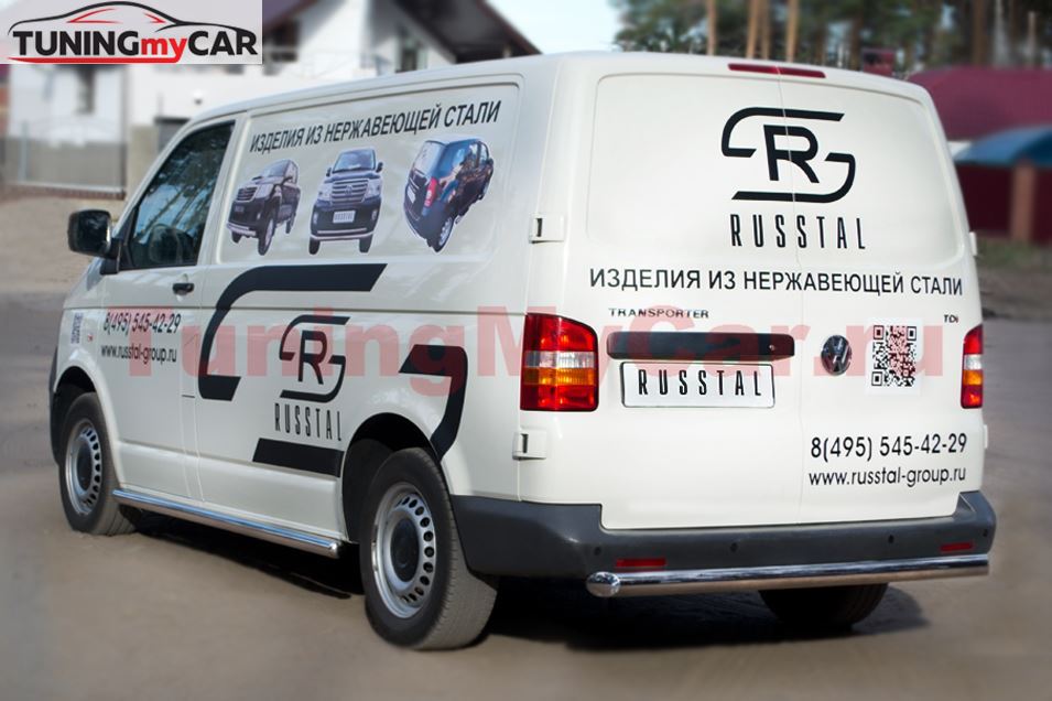 Защита заднего бампера D63 для Volkswagen Transporter kasten 2003-2009