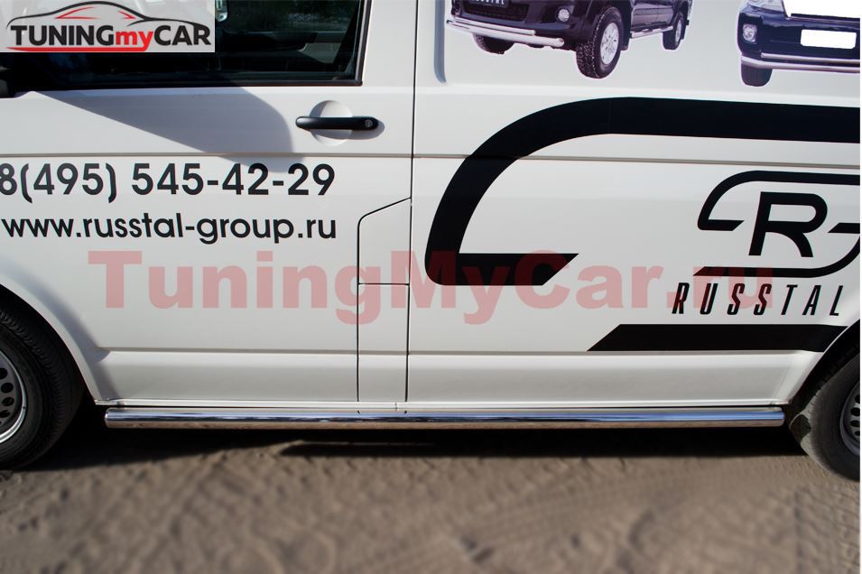 Пороги труба D63 (вариант 3) (левый) для Volkswagen Transporter kasten 2003-2009