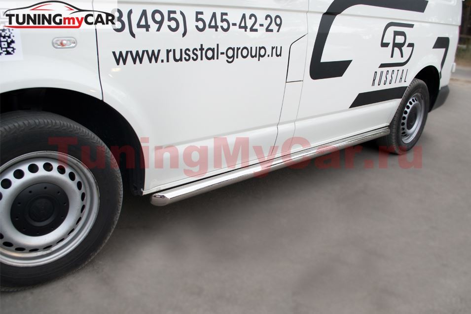 Пороги труба D63 (вариант 1) (левый) для Volkswagen Transporter kasten 2003-2009