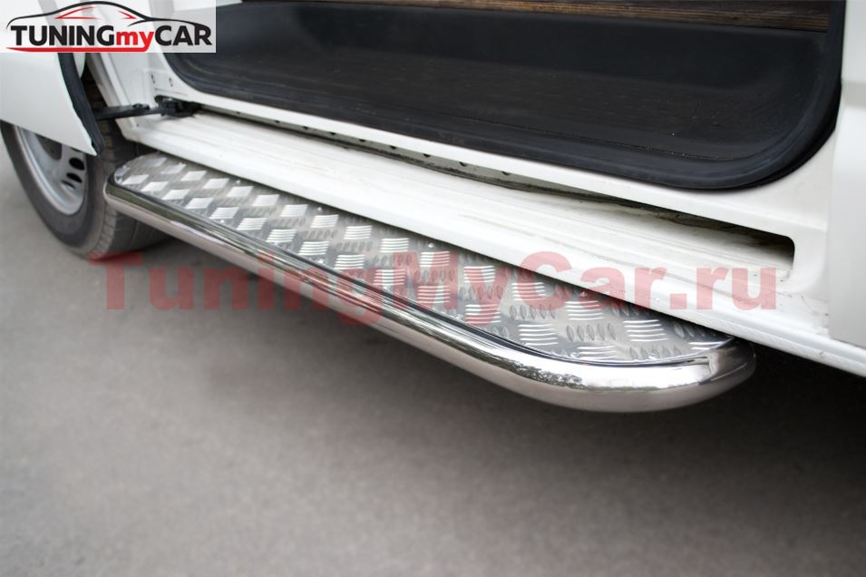 Пороги труба D42 с листом для Volkswagen Transporter kasten 2003-2009