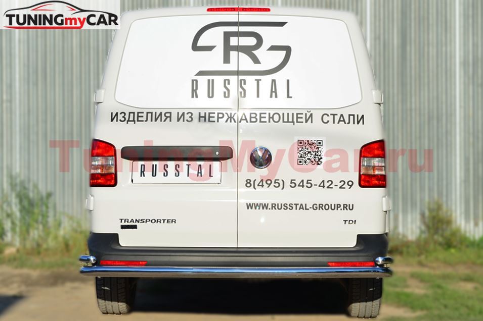 Защита заднего бампера D63 (секции) D42 (уголки) для Volkswagen Transporter kasten T5 2010-2015