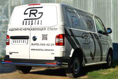 Защита заднего бампера D63 (секции) D42 (уголки) для Volkswagen Transporter kasten T5 2010-2015