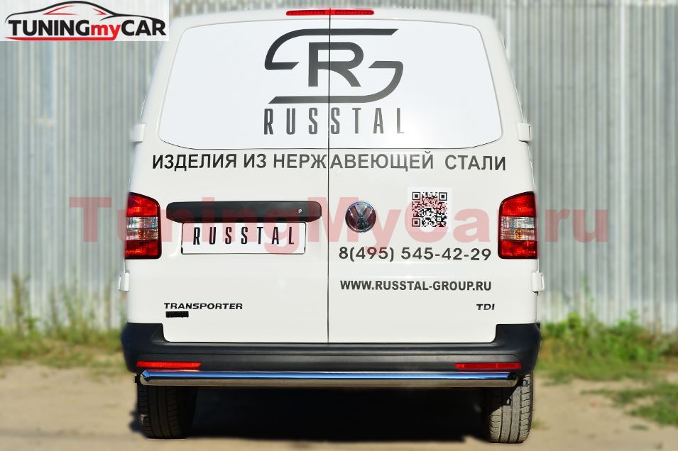 Защита заднего бампера D63 (дуга) для Volkswagen Transporter kasten T6 2010