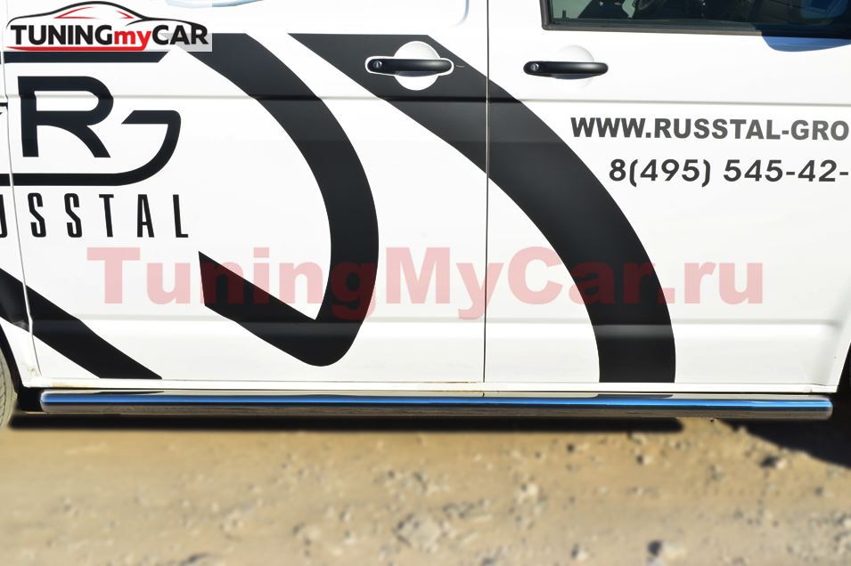 Пороги труба D63 (вариант 3) (правый) для Volkswagen Transporter kasten T5 2010-2015