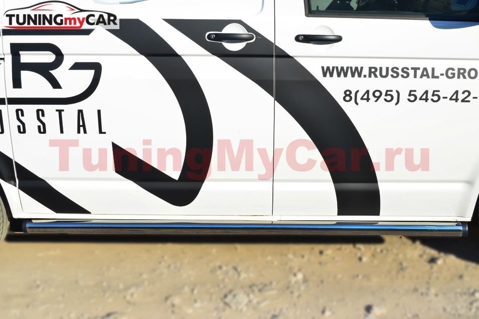 Пороги труба D63 (вариант 2) (правый) для Volkswagen Transporter kasten T6 2010