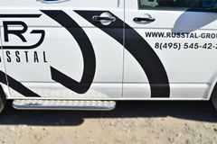 Пороги труба D42 с листом для Volkswagen Transporter kasten T6 2010