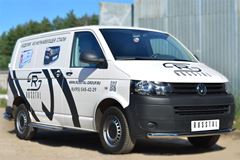 Пороги труба D42 с листом для Volkswagen Transporter kasten T6 2010