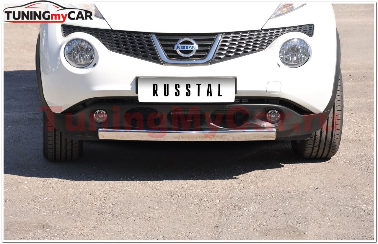 Защита переднего бампера овал D75X42 (дуга) для Nissan Juke 4x2 2010-
