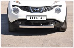 Защита переднего бампера овал D75X42 (дуга) для Nissan Juke 4x2 2010-
