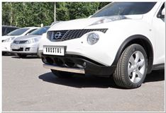 Защита переднего бампера овал D75X42 (дуга) для Nissan Juke 4x2 2010-