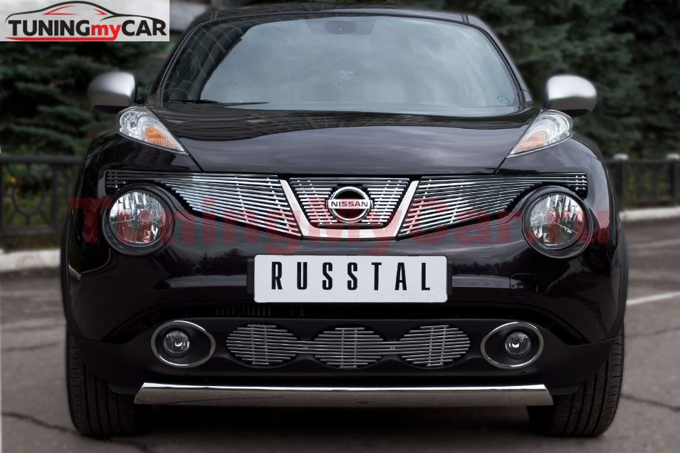 Защита переднего бампера D75X42 овал (дуга) для Nissan Juke 4x4 2010-