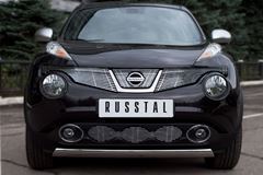 Защита переднего бампера D75X42 овал (дуга) для Nissan Juke 4x4 2010-