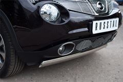 Защита переднего бампера D75X42 овал (дуга) для Nissan Juke 4x4 2010-