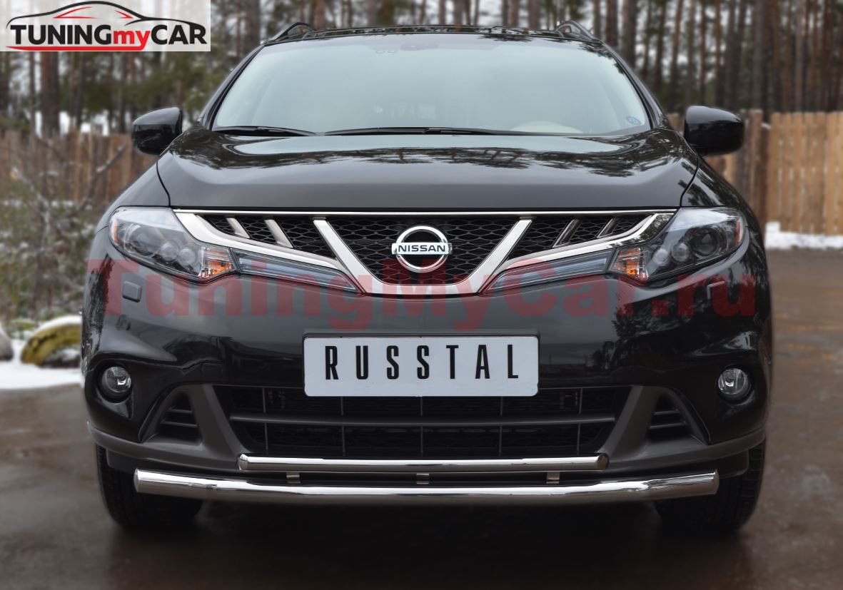 Защита переднего бампера D63 (дорн)/42 (дуга) для Nissan Murano 2010-2015