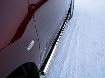 Пороги труба D75х42 овал с проступью для Nissan Murano 2010-2015