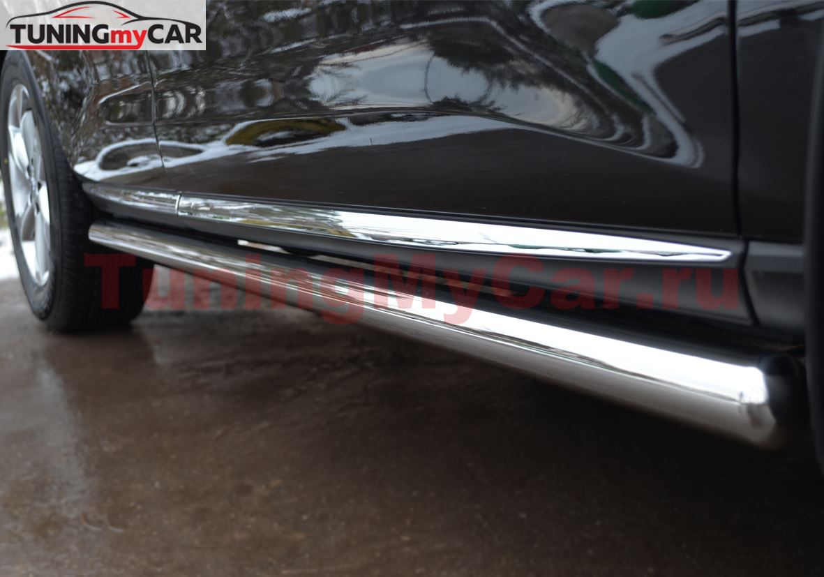 Пороги труба D63 (вариант 3) для Nissan Murano 2010-2015