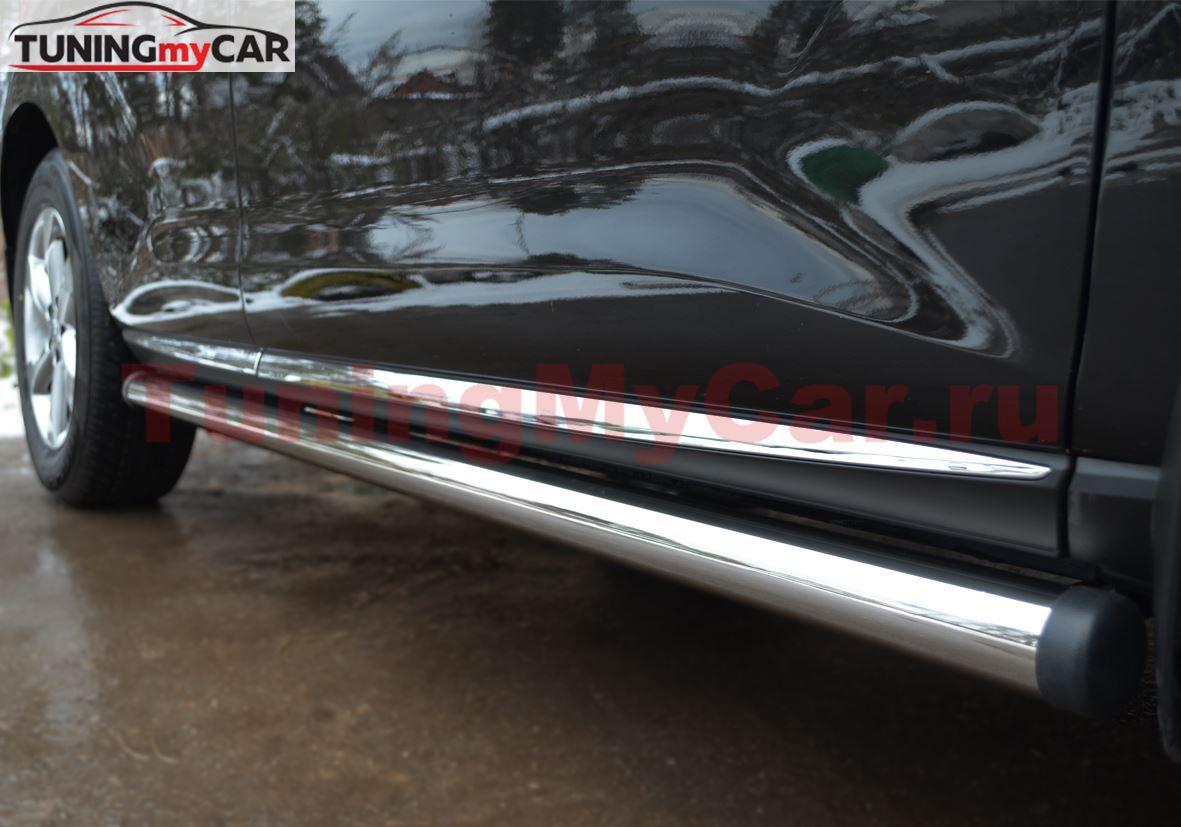 Пороги труба D63 (вариант 2) для Nissan Murano 2010-2015