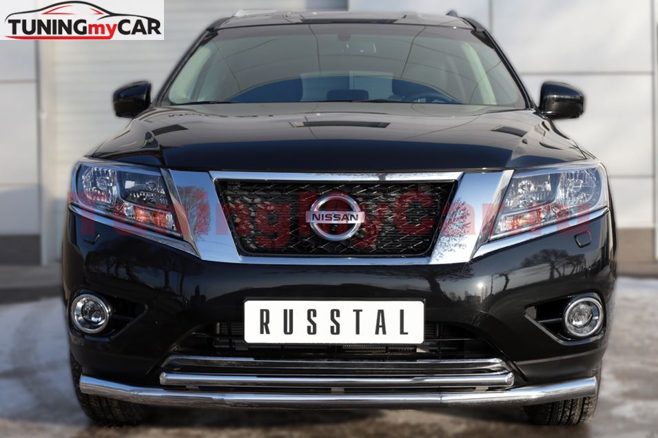 Защита переднего бампера D63 (секции) D42 (дуга) для Nissan Pathfinder 2014-