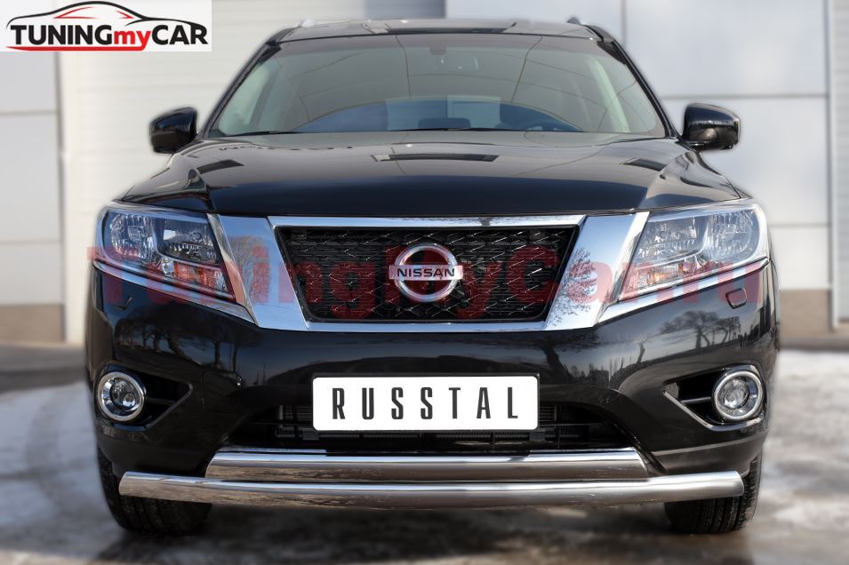 Защита переднего бампера D75х42 (дуга) D75х42 (дуга) для Nissan Pathfinder 2014-