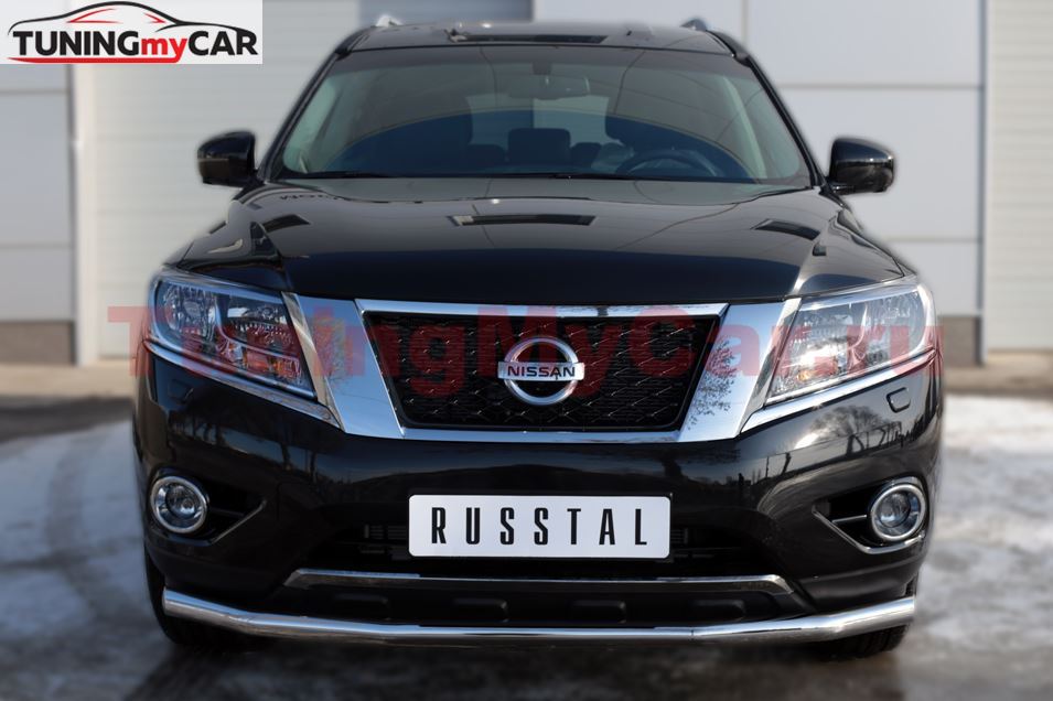 Защита переднего бампера D63 (секции) для Nissan Pathfinder 2014-