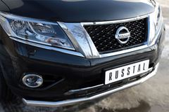 Защита переднего бампера D63 (секции) для Nissan Pathfinder 2014-