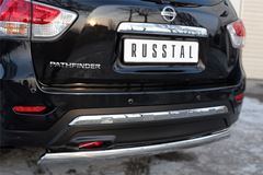 Защита заднего бампера D75х42 (дуга) для Nissan Pathfinder 2014-