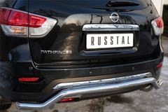 Защита заднего бампера D63 (волна) для Nissan Pathfinder 2014-