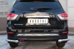 Защита заднего бампера уголки D63(секции) для Nissan Pathfinder 2014-